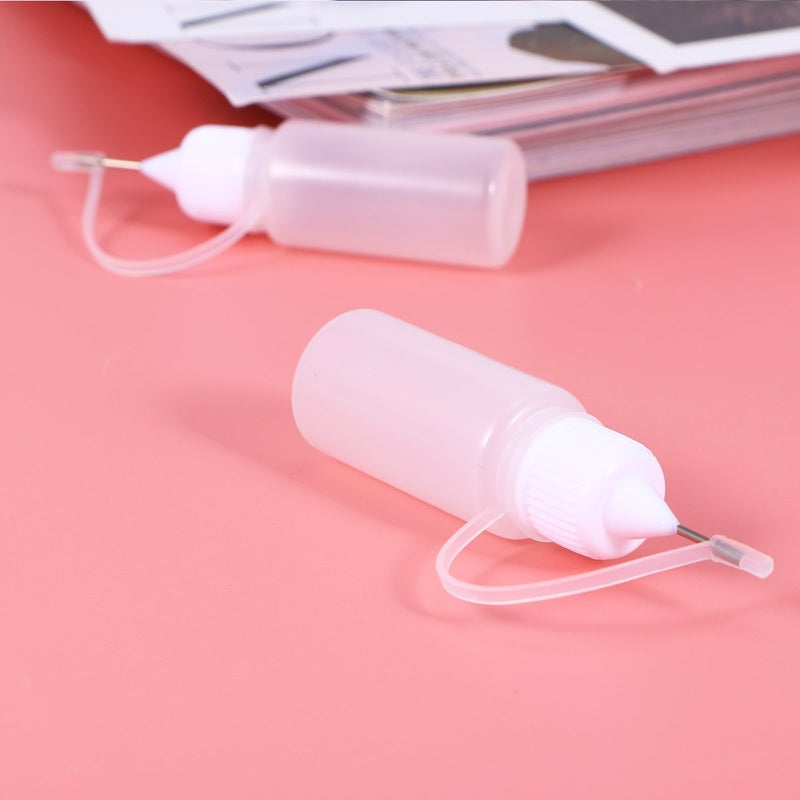 rosenice Needle Bottle 10ml Needle Tip Glue Bottle Applicator for DIY 10Pcs(White) - Image 3
